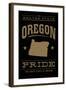 Oregon State Pride - Gold on Black-Lantern Press-Framed Art Print