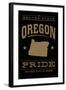 Oregon State Pride - Gold on Black-Lantern Press-Framed Art Print