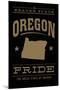 Oregon State Pride - Gold on Black-Lantern Press-Mounted Art Print
