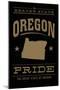 Oregon State Pride - Gold on Black-Lantern Press-Mounted Premium Giclee Print