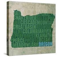 Oregon State Words-David Bowman-Stretched Canvas