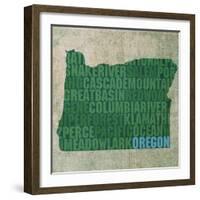 Oregon State Words-David Bowman-Framed Giclee Print