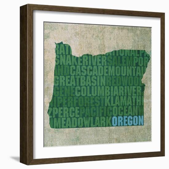 Oregon State Words-David Bowman-Framed Giclee Print