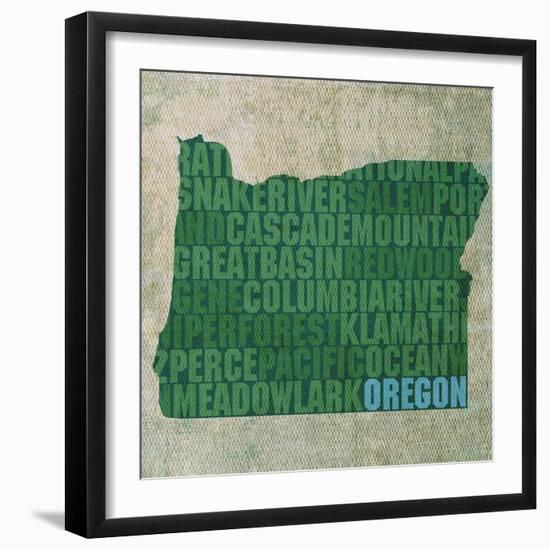 Oregon State Words-David Bowman-Framed Giclee Print