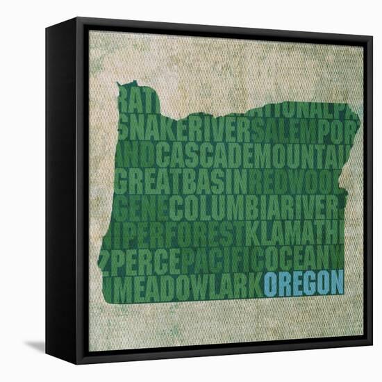 Oregon State Words-David Bowman-Framed Stretched Canvas