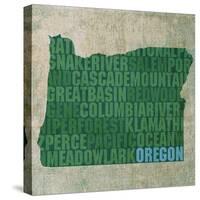 Oregon State Words-David Bowman-Stretched Canvas
