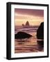 Oregon, Sunset over Sea Stacks at Meyers Creek Beach-Christopher Talbot Frank-Framed Photographic Print