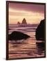 Oregon, Sunset over Sea Stacks at Meyers Creek Beach-Christopher Talbot Frank-Framed Photographic Print