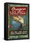 Oregon - Tackle Shop Trout Vintage Sign-Lantern Press-Framed Stretched Canvas