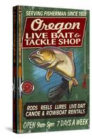 Oregon - Tackle Shop Trout Vintage Sign-Lantern Press-Stretched Canvas
