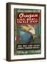 Oregon - Tackle Shop Trout Vintage Sign-Lantern Press-Framed Art Print