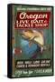 Oregon - Tackle Shop Trout Vintage Sign-Lantern Press-Framed Stretched Canvas