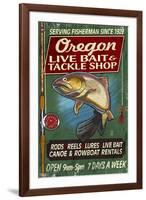 Oregon - Tackle Shop Trout Vintage Sign-Lantern Press-Framed Art Print