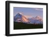 Oregon. Three Sisters Wilderness, sunset light on North and Middle Sister with autumn snow-John Barger-Framed Photographic Print