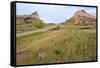 Oregon Trail Leaves Nebraska Passes Scotts Bluff Towards Mitchell Pass-Richard Wright-Framed Stretched Canvas