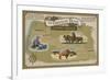 Oregon Trail Map-Lantern Press-Framed Art Print