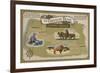 Oregon Trail Map-Lantern Press-Framed Art Print