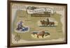 Oregon Trail Map-Lantern Press-Framed Art Print