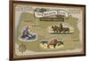 Oregon Trail Map-Lantern Press-Framed Art Print