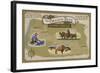 Oregon Trail Map-Lantern Press-Framed Art Print