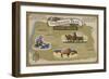 Oregon Trail Map-Lantern Press-Framed Art Print