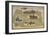 Oregon Trail Map-Lantern Press-Framed Art Print