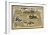 Oregon Trail Map-Lantern Press-Framed Art Print