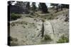 Oregon Trail Ruts Worn into Rock by Wagon Trains Near Guernsey, Wyoming-null-Stretched Canvas