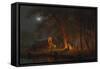 Oregon Trail-Albert Bierstadt-Framed Stretched Canvas