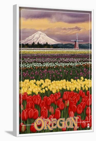 Oregon Tulip Farm, c.2009-Lantern Press-Framed Art Print