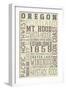 Oregon - Typography-Lantern Press-Framed Art Print