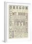 Oregon - Typography-Lantern Press-Framed Art Print