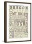 Oregon - Typography-Lantern Press-Framed Art Print