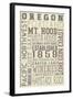 Oregon - Typography-Lantern Press-Framed Art Print