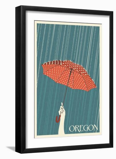 Oregon - Umbrella-Lantern Press-Framed Art Print