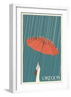 Oregon - Umbrella-Lantern Press-Framed Art Print