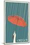 Oregon - Umbrella-Lantern Press-Mounted Art Print