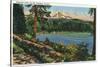 Oregon - View of Diamond Lake and Mount Thielsen, c.1940-Lantern Press-Stretched Canvas