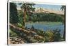 Oregon - View of Diamond Lake and Mount Thielsen, c.1940-Lantern Press-Stretched Canvas