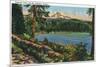 Oregon - View of Diamond Lake and Mount Thielsen, c.1940-Lantern Press-Mounted Premium Giclee Print