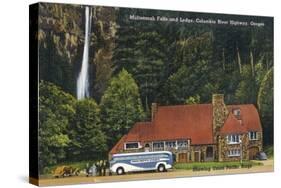 Oregon - View of Multnomah Falls Lodge, Union Pacific Stage View-Lantern Press-Stretched Canvas