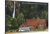 Oregon - View of Multnomah Falls Lodge, Union Pacific Stage View-Lantern Press-Stretched Canvas