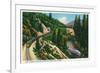 Oregon - View of No. 14 and 15 Train Tunnels in the Siskiyou Mountains, c.1936-Lantern Press-Framed Premium Giclee Print