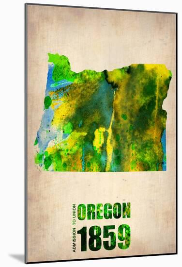 Oregon Watercolor Map-NaxArt-Mounted Poster