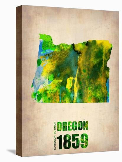 Oregon Watercolor Map-NaxArt-Stretched Canvas