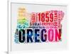 Oregon Watercolor Word Cloud-NaxArt-Framed Art Print