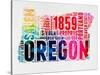 Oregon Watercolor Word Cloud-NaxArt-Stretched Canvas