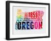 Oregon Watercolor Word Cloud-NaxArt-Framed Art Print