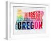 Oregon Watercolor Word Cloud-NaxArt-Framed Art Print