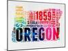 Oregon Watercolor Word Cloud-NaxArt-Mounted Art Print